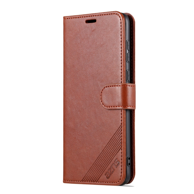 For Huawei P60 Art AZNS Sheepskin Texture Flip Leather Phone Case(Brown) by AZNS