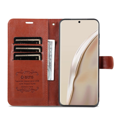 For Huawei P60 Art AZNS Sheepskin Texture Flip Leather Phone Case(Brown) by AZNS