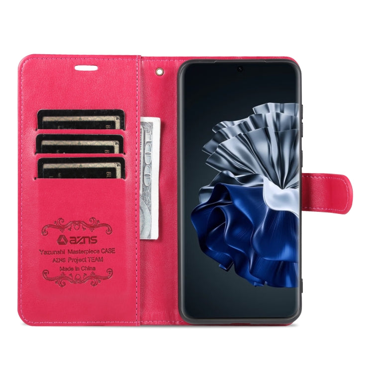 For Huawei P60 / P60 Pro AZNS Sheepskin Texture Flip Leather Phone Case(Red) by AZNS