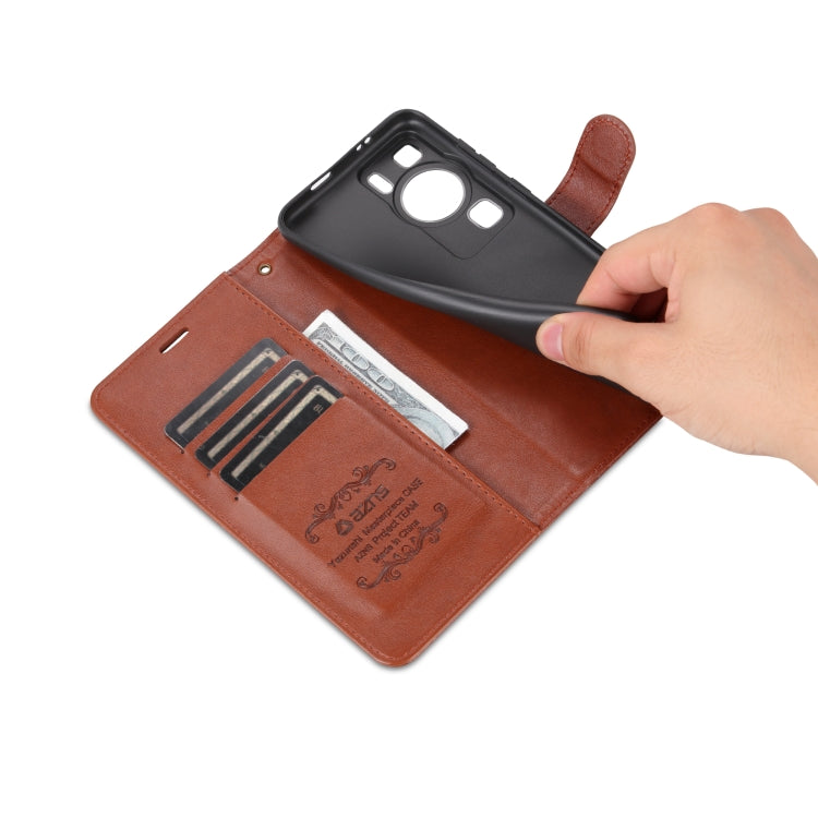 For Huawei P60 / P60 Pro AZNS Sheepskin Texture Flip Leather Phone Case(Brown) by AZNS