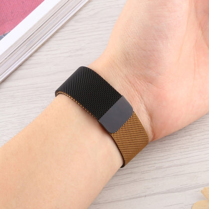 For Apple Watch Series 7 41mm / 6 & SE & 5 & 4 40mm / 3 & 2 & 1 38mm Milanese Gradient Stainless Steel Watch Band(Black+Gold) by bashfashion