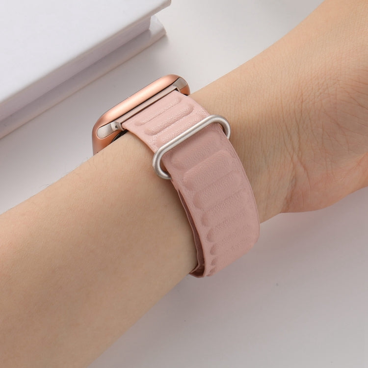 Magnetic Reverse Buckle Watch Band For Apple Watch Ultra 49mm&Watch Ultra 2 49mm / Series 9&8&7 45mm / SE 3&SE 2&6&SE&5&4 44mm / 3&2&1 42mm(Pink) by bashfashion