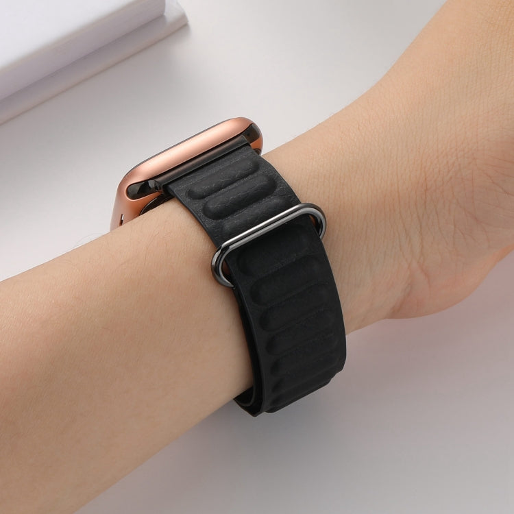 Magnetic Reverse Buckle Watch Band For Apple Watch Ultra 49mm&Watch Ultra 2 49mm / Series 9&8&7 45mm / SE 3&SE 2&6&SE&5&4 44mm / 3&2&1 42mm(Black) by bashfashion