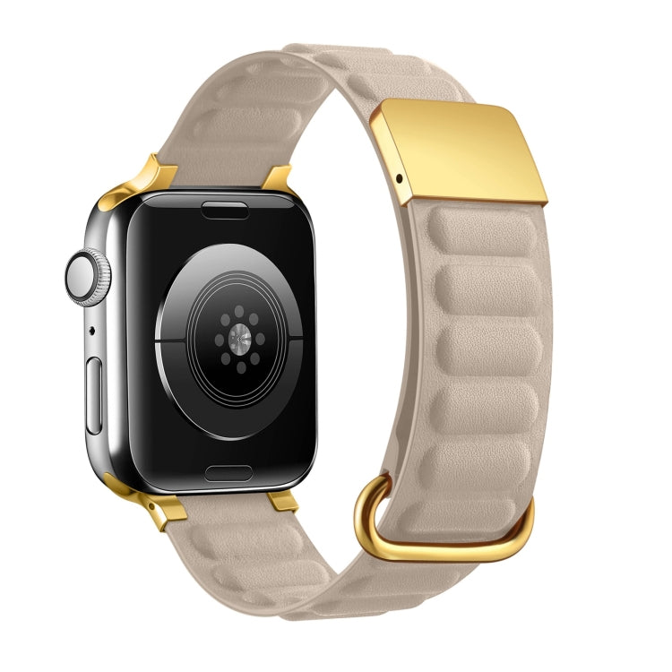 Magnetic Reverse Buckle Watch Band For Apple Watch Ultra 49mm&Watch Ultra 2 49mm / Series 9&8&7 45mm / SE 3&SE 2&6&SE&5&4 44mm / 3&2&1 42mm(Khaki) by bashfashion