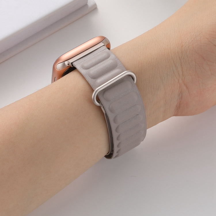 Magnetic Reverse Buckle Watch Band For Apple Watch Ultra 49mm&Watch Ultra 2 49mm / Series 9&8&7 45mm / SE 3&SE 2&6&SE&5&4 44mm / 3&2&1 42mm(Khaki) by bashfashion