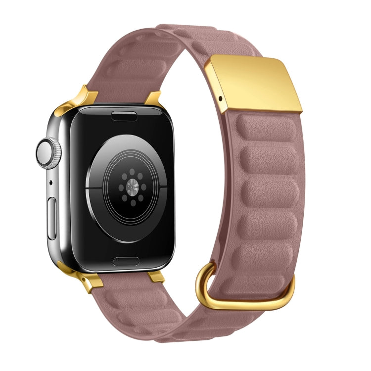 Magnetic Reverse Buckle Watch Band For Apple Watch Ultra 49mm&Watch Ultra 2 49mm / Series 9&8&7 45mm / SE 3&SE 2&6&SE&5&4 44mm / 3&2&1 42mm(Rose Gold) by bashfashion