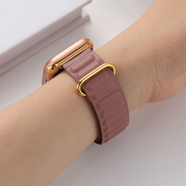 Magnetic Reverse Buckle Watch Band For Apple Watch Ultra 49mm&Watch Ultra 2 49mm / Series 9&8&7 45mm / SE 3&SE 2&6&SE&5&4 44mm / 3&2&1 42mm(Rose Gold) by bashfashion