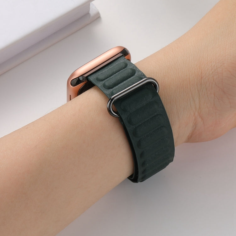 Magnetic Reverse Buckle Watch Band For Apple Watch Ultra 49mm&Watch Ultra 2 49mm / Series 9&8&7 45mm / SE 3&SE 2&6&SE&5&4 44mm / 3&2&1 42mm(Cedar Green) by bashfashion