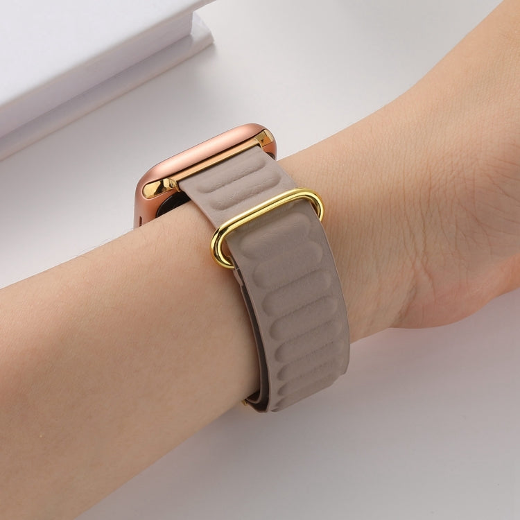 Magnetic Reverse Buckle Watch Band For Apple Watch Ultra 49mm&Watch Ultra 2 49mm / Series 9&8&7 45mm / SE 3&SE 2&6&SE&5&4 44mm / 3&2&1 42mm(Starlight Grey) by bashfashion