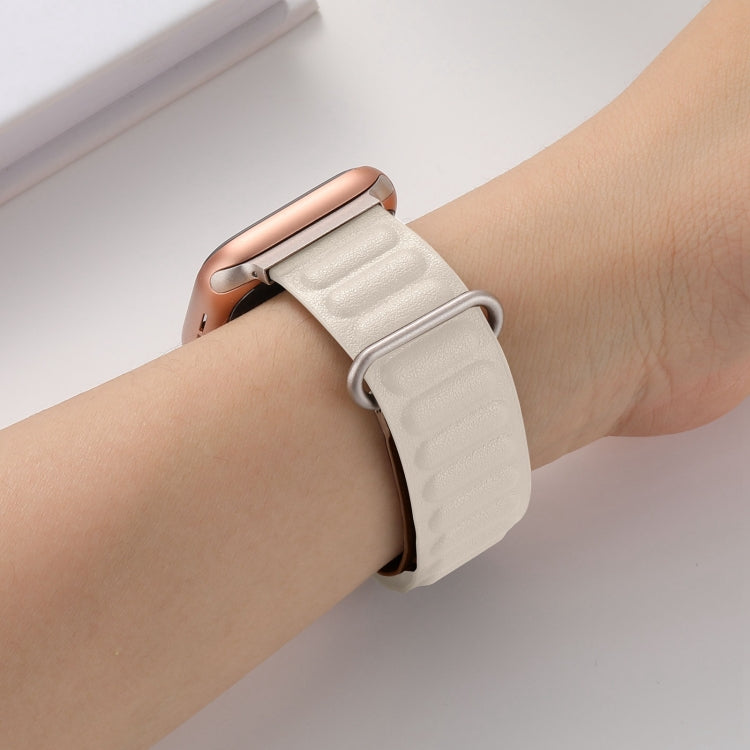 Magnetic Reverse Buckle Watch Band For Apple Watch Ultra 49mm&Watch Ultra 2 49mm / Series 9&8&7 45mm / SE 3&SE 2&6&SE&5&4 44mm / 3&2&1 42mm(Starlight) by bashfashion