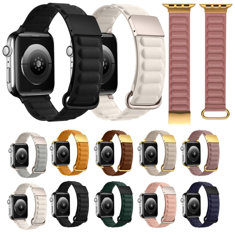 Magnetic Reverse Buckle Watch Band For Apple Watch Ultra 49mm&Watch Ultra 2 49mm / Series 9&8&7 45mm / SE 3&SE 2&6&SE&5&4 44mm / 3&2&1 42mm(Starlight) by bashfashion