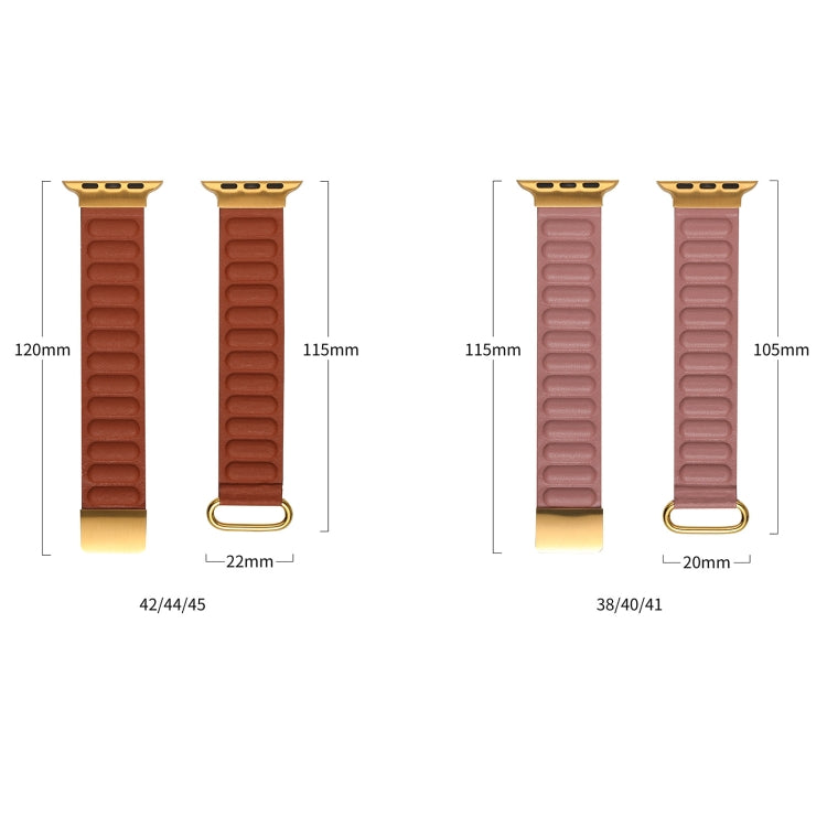 Magnetic Reverse Buckle Watch Band For Apple Watch Ultra 49mm&Watch Ultra 2 49mm / Series 9&8&7 45mm / SE 3&SE 2&6&SE&5&4 44mm / 3&2&1 42mm(Rose Gold) by bashfashion