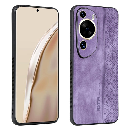 For Huawei P60 Art AZNS 3D Embossed Skin Feel Phone Case(Purple) by AZNS