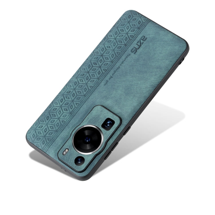For Huawei P60 / P60 Pro AZNS 3D Embossed Skin Feel Phone Case(Dark Green) by AZNS