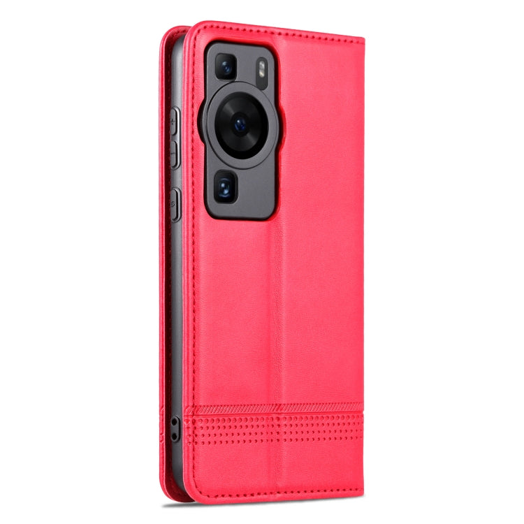 For Huawei P60 / P60 Pro AZNS Magnetic Calf Texture Flip Leather Phone Case(Red) by AZNS