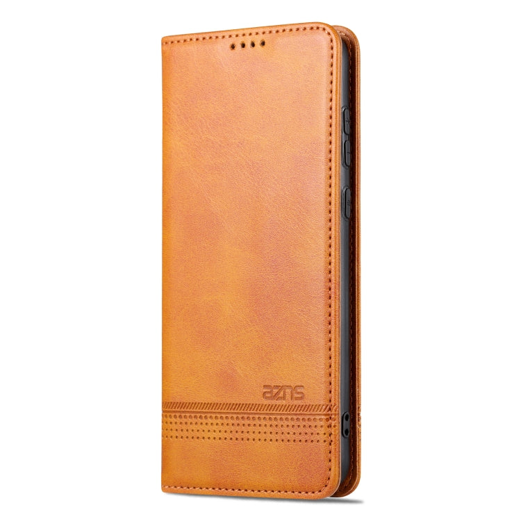 For Huawei P60 / P60 Pro AZNS Magnetic Calf Texture Flip Leather Phone Case(Light Brown) by AZNS