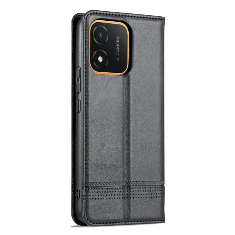 For Honor X5 AZNS Magnetic Calf Texture Flip Leather Phone Case(Black) by AZNS