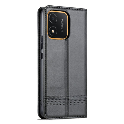 For Honor X5 AZNS Magnetic Calf Texture Flip Leather Phone Case(Black) by AZNS