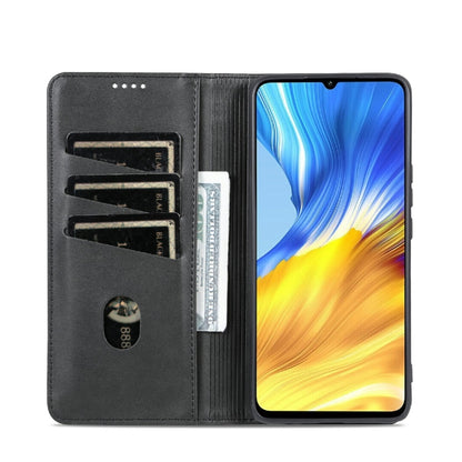 For Honor X5 AZNS Magnetic Calf Texture Flip Leather Phone Case(Black) by AZNS