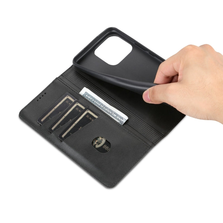 For Honor X5 AZNS Magnetic Calf Texture Flip Leather Phone Case(Black) by AZNS