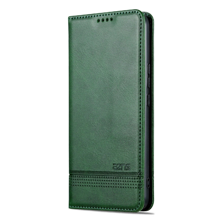 For Honor X5 AZNS Magnetic Calf Texture Flip Leather Phone Case(Dark Green) by AZNS