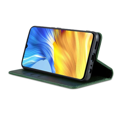 For Honor X5 AZNS Magnetic Calf Texture Flip Leather Phone Case(Dark Green) by AZNS