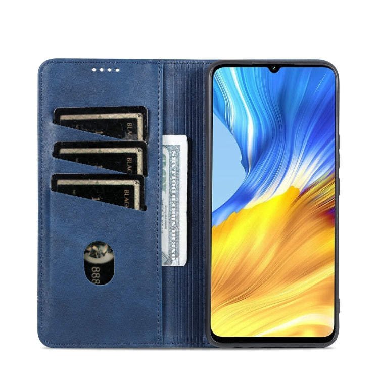 For Honor X5 AZNS Magnetic Calf Texture Flip Leather Phone Case(Dark Blue) by AZNS