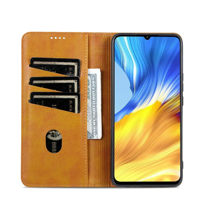 For Honor X5 AZNS Magnetic Calf Texture Flip Leather Phone Case(Light Brown) by AZNS