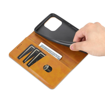 For Honor X5 AZNS Magnetic Calf Texture Flip Leather Phone Case(Light Brown) by AZNS