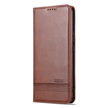 For Honor X5 AZNS Magnetic Calf Texture Flip Leather Phone Case(Dark Brown) by AZNS