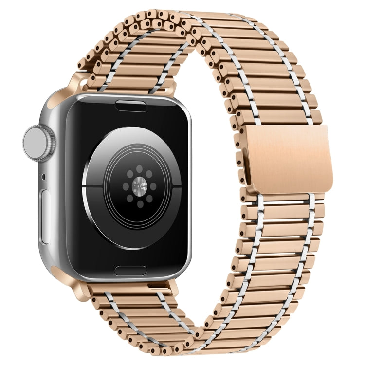 Chain Magnetic Stainless Steel Watch Band For Apple Watch Ultra 49mm / Series 8&7 45mm / SE 2&6&SE&5&4 44mm / 3&2&1 42mm(Rose Gold+Silver) by bashfashion