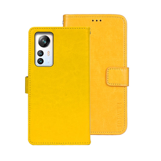 For Blackview A85 idewei Crazy Horse Texture Leather Phone Case with Holder(Yellow) by idewei