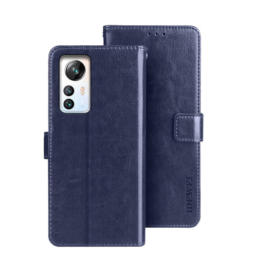 For Blackview A85 idewei Crazy Horse Texture Leather Phone Case with Holder(Blue) by idewei