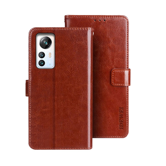 For Blackview A85 idewei Crazy Horse Texture Leather Phone Case with Holder(Brown) by idewei