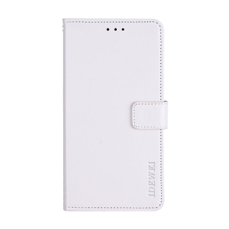 For Motorola Moto E13 idewei Crazy Horse Texture Leather Phone Case with Holder(White) by idewei