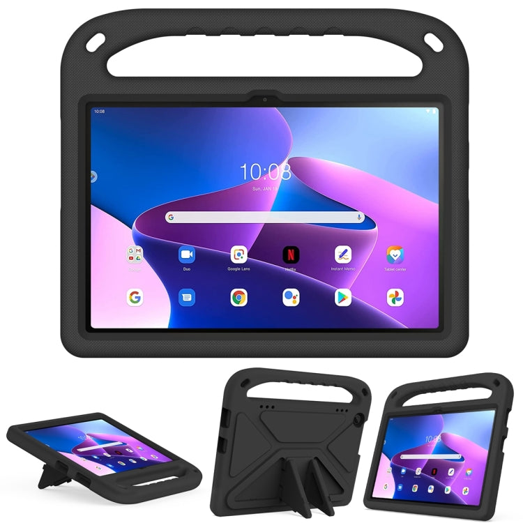For Lenovo Tab M10 3rd Gen Handle EVA Shockproof Tablet Case with Holder(Black) by bashfashion