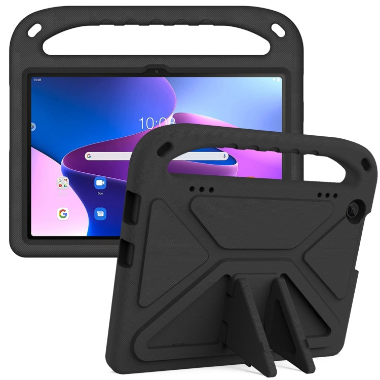 For Lenovo Tab M10 3rd Gen Handle EVA Shockproof Tablet Case with Holder(Black) by bashfashion