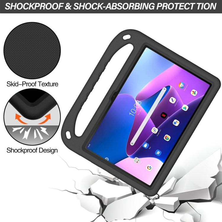 For Lenovo Tab M10 3rd Gen Handle EVA Shockproof Tablet Case with Holder(Black) by bashfashion