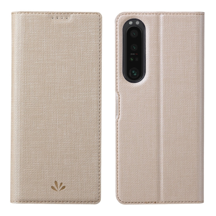 For Sony Xperia 1 V ViLi DMX Series Shockproof Magnetic Leather Phone Case(Gold) by ViLi