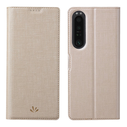 For Sony Xperia 1 V ViLi DMX Series Shockproof Magnetic Leather Phone Case(Gold) by ViLi