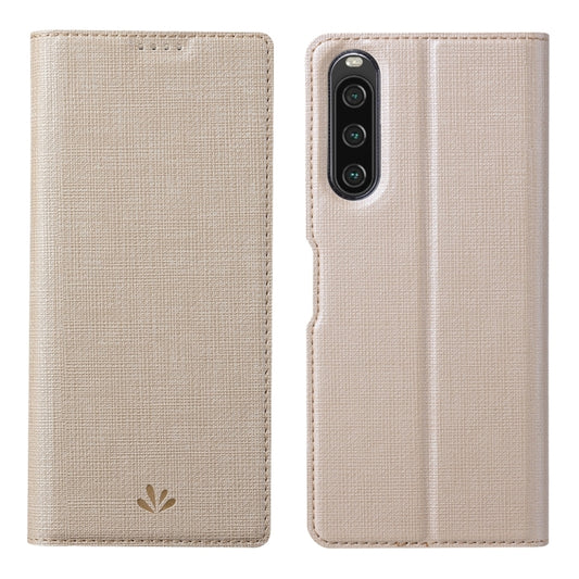For Sony Xperia 10 V ViLi DMX Series Shockproof Magnetic Leather Phone Case(Gold) by ViLi