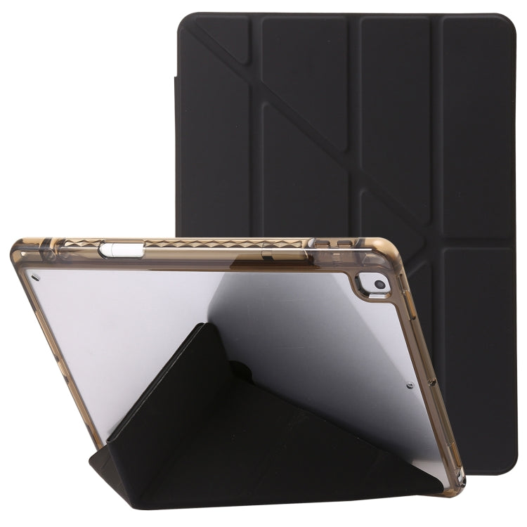 For iPad 10.2 2021 / 2020 / 10.5 Clear Acrylic Deformation Leather Tablet Case(Black) by bashfashion