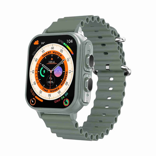 N22 2 in 1 1.96 inch HD Display Sport Bluetooth Call Earphone Smart Watch(Green) by bashfashion