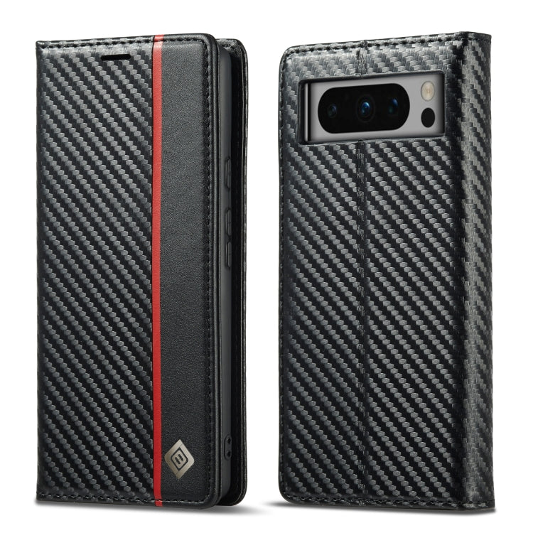 For Google Pixel 8 Pro LC.IMEEKE Carbon Fiber Leather Phone Case(Vertical Black) by LC.IMEEKE