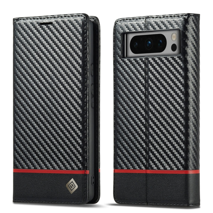 For Google Pixel 8 Pro LC.IMEEKE Carbon Fiber Leather Phone Case(Horizontal Black) by LC.IMEEKE