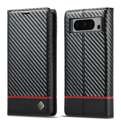 For Google Pixel 8 Pro LC.IMEEKE Carbon Fiber Leather Phone Case(Horizontal Black) by LC.IMEEKE