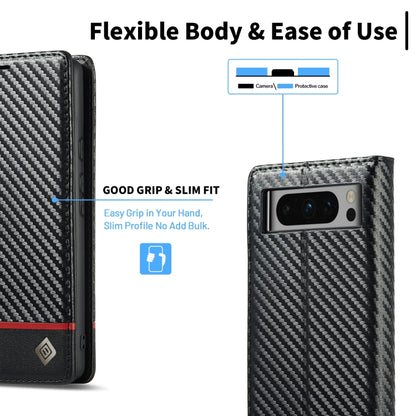 For Google Pixel 8 Pro LC.IMEEKE Carbon Fiber Leather Phone Case(Horizontal Black) by LC.IMEEKE