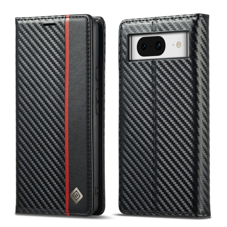 For Google Pixel 8 LC.IMEEKE Carbon Fiber Leather Phone Case(Vertical Black) by LC.IMEEKE