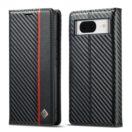 For Google Pixel 8 LC.IMEEKE Carbon Fiber Leather Phone Case(Vertical Black) by LC.IMEEKE