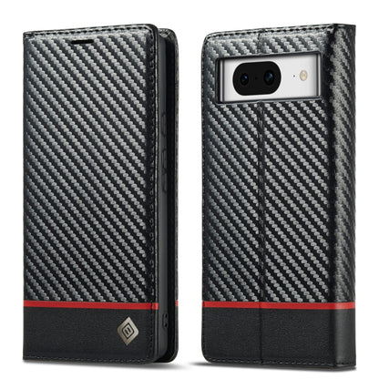 For Google Pixel 8 LC.IMEEKE Carbon Fiber Leather Phone Case(Horizontal Black) by LC.IMEEKE